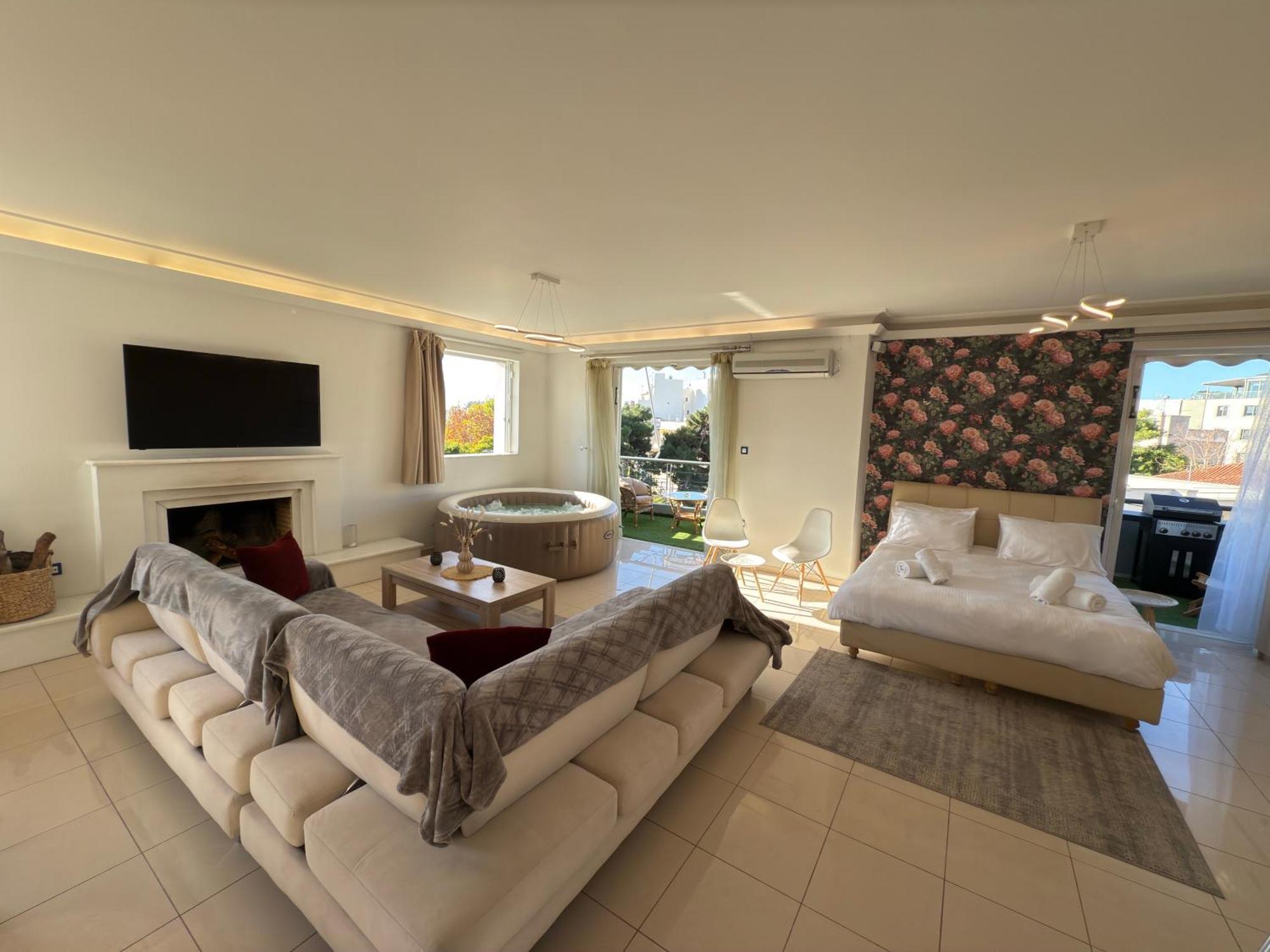 Sunny Home Private Jacuzzi Hydromassage Acropolis & Lycabettus Far View Parking 300M Metro Peristeri 雅典 外观 照片